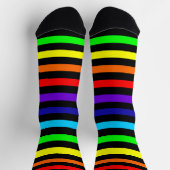 Black Rainbow Stripes Crew Socks Sokken (Top)