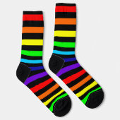 Black Rainbow Stripes Crew Socks Sokken (Rechts)