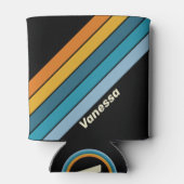 Black Rainbow Stripes with Name Blikjeskoeler (Achterkant)