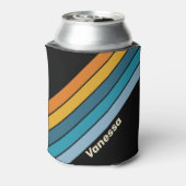 Black Rainbow Stripes with Name Blikjeskoeler (Blikje Achterkant)