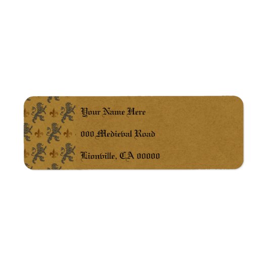 Black Rampant Lions and Fleur de Lis Etiket (Voorkant)