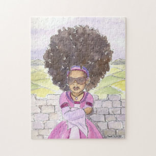 Black Rapunzel Princess Afro puzzle Legpuzzel