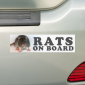 (Black) Rats on board Bumpersticker (Op auto)