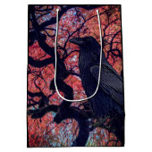 Black Raven and Gnarly Japanese Maple Medium Cadeauzakje (Achterkant)