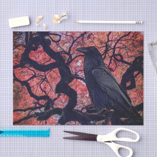 Black Raven and Gnarly Japanese Maple Tissuepapier (Craft)