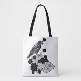 Black Raven and Skull Bag - Rozen Tote Bag