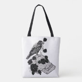 Black Raven and Skull Bag - Rozen Tote Bag (Achterkant)