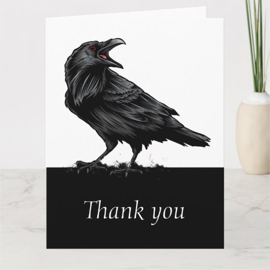 Black Raven Bird Bedankt Bedankt (Voorkant)