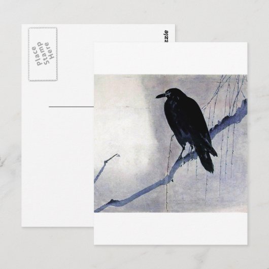Black Raven Bird Briefkaart (Voorkant / Achterkant)