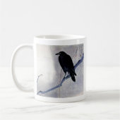 Black Raven Bird Koffiemok (Links)