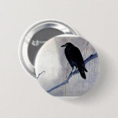 Black Raven Bird Ronde Button 5,7 Cm (Voorkant /achterkant)