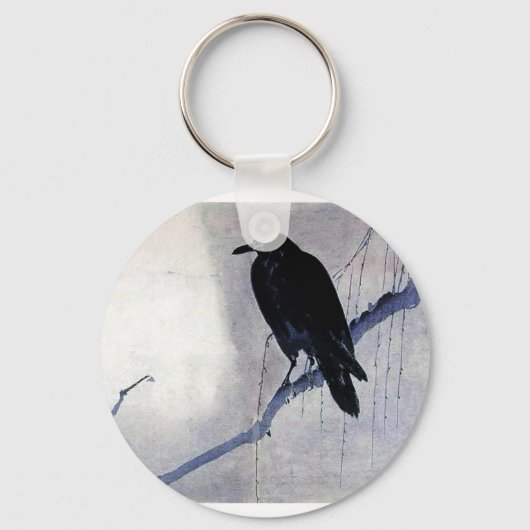 Black Raven Bird Sleutelhanger (Voorkant)