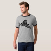 Black Raven Bird Soaring in Flight T-shirt (Voorkant volledig)
