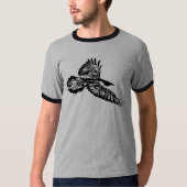 Black Raven Bird Soaring in Flight T-shirt (Voorkant)