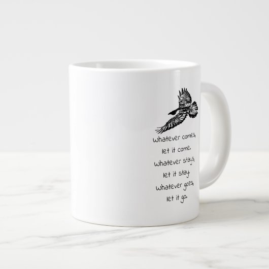 Black Raven Bird Soaring Inspirerend Quote Mok (Voorkant rechts)