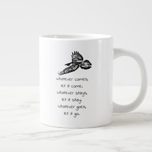 Black Raven Bird Soaring Inspirerend Quote Mok (Rechts)