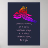 Black Raven Bird Soaring Inspirerend Quote Poster (Voorkant)