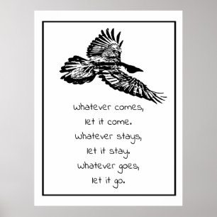 Black Raven Bird Soaring Inspirerend Quote Poster