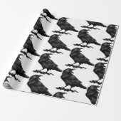 Black Raven Bird Wildlife Art Cadeaupapier (Uitgerold)