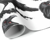 Black Raven Bird Wildlife Art Cadeaupapier (Rol Hoek)
