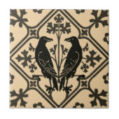 Black Raven Ceramic Tile Tegeltje (Voorkant)