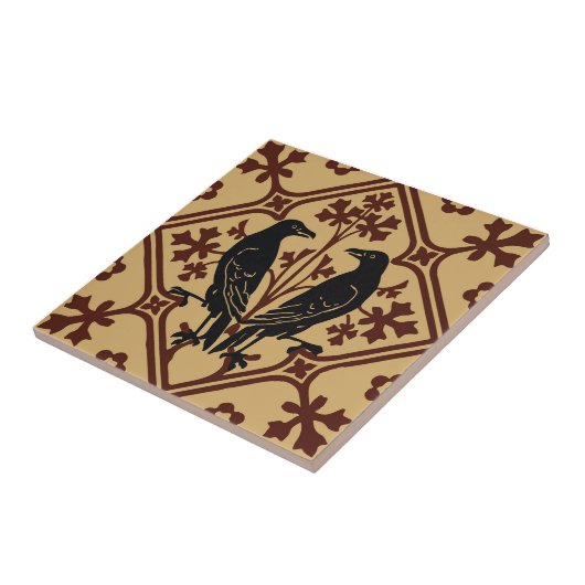 Black Raven Ceramic Tile Tegeltje (Zijkant)