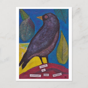 Black Raven Collage Card Briefkaart