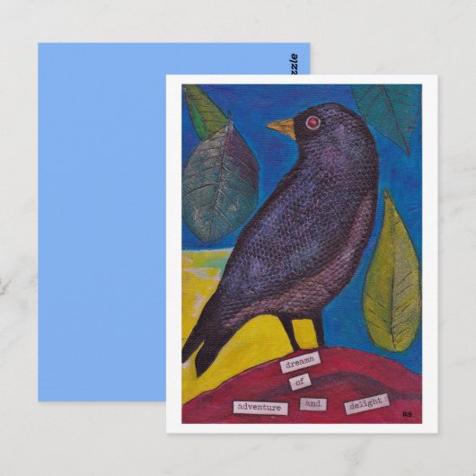 Black Raven Collage Card Briefkaart (Voorkant / Achterkant)