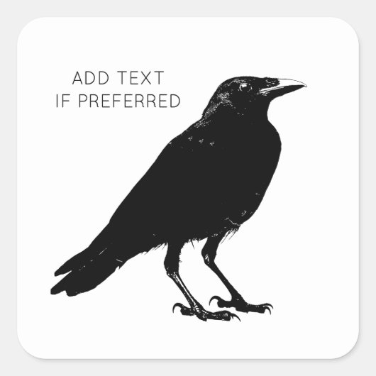 Black Raven Corvid Bird Stickers (Voorkant)