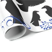 Black Raven Crow Myth Birds Viking Trickster Pagan Cadeaupapier (Rol Hoek)