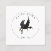 Black Raven Crow Square Visitekaartje (Voorkant)