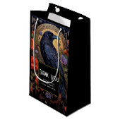 Black Raven Dark Gothic Party Dank u Klein Cadeauzakje (Voorkant Gekanteld)