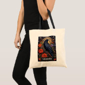 Black Raven Dark Gothic Tote Bag (Voorkant (product))