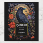 Black Raven Donker Gotisch Wijn Maken Etiket (Enkel label)