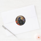 Black Raven Donker Gotische Kaars Craft Ronde Sticker (Envelop)