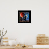 BLACK RAVEN & ECLIPSING MOON Fantasy Art Poster (Keuken)