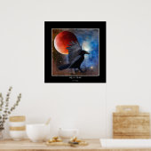 BLACK RAVEN & ECLIPSING MOON Fantasy Art Poster (Keuken)
