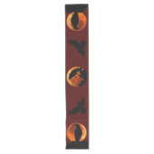 Black Raven en Blood Red Moon Table Runner Lange Tafelloper (Voorkant)