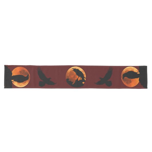 Black Raven en Blood Red Moon Table Runner Lange Tafelloper (Horizontaal)