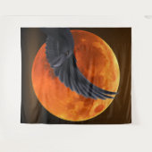 Black Raven en Blood Red Moon Tapestry Wandkleed (Voorkant (horizontaal))