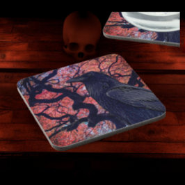 Black Raven en Gnarly Japanse esdoorn boom Bier Onderzetter