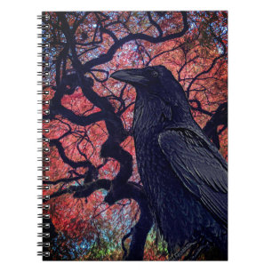 Black Raven en Gnarly Japanse esdoorn boom Notitieboek