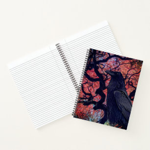 Black Raven en Gnarly Japanse esdoorn boom Notitieboek