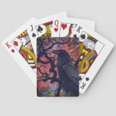 Black Raven en Gnarly Japanse esdoorn boom Pokerkaarten (Achterkant)