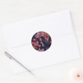 Black Raven en Gnarly Japanse esdoorn boom Ronde Sticker (Envelop)
