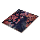 Black Raven en Gnarly Japanse esdoorn boom Tegeltje (Zijkant)