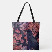 Black Raven en Gnarly Japanse esdoorn boom Tote Bag (Voorkant)