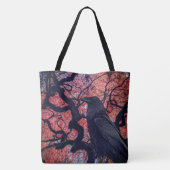 Black Raven en Gnarly Japanse esdoorn boom Tote Bag (Achterkant)