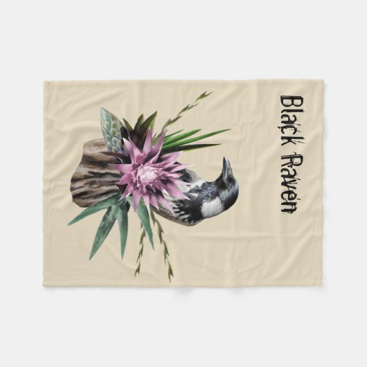 Black Raven Fleece Deken (Voorkant (Horizontaal))