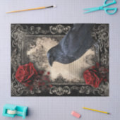 Black Raven Floral Tissuepapier (Craft)